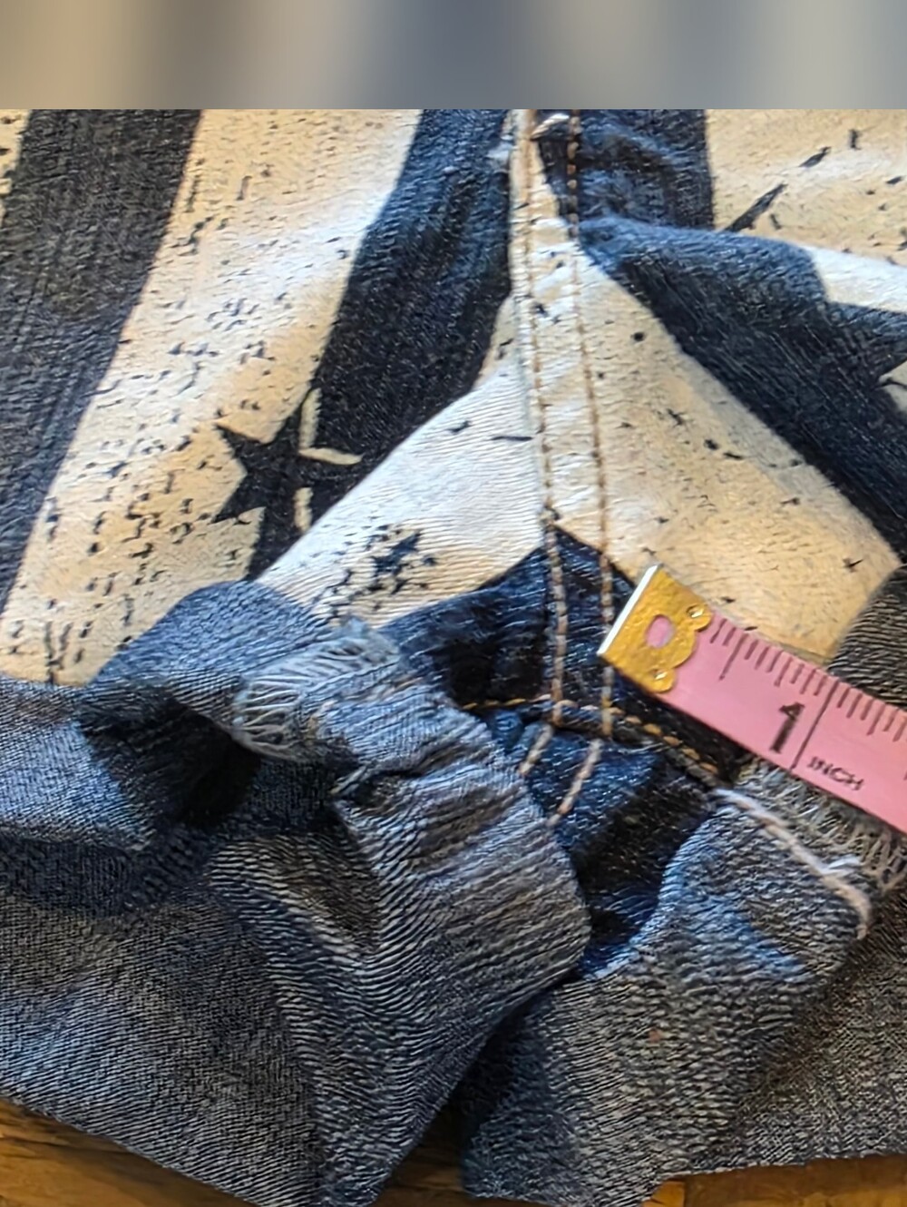 American Flag Jean Shorts Sz 15 America Flag Stars Stripes Patriotic USA Set 2 - Picture 8 of 13